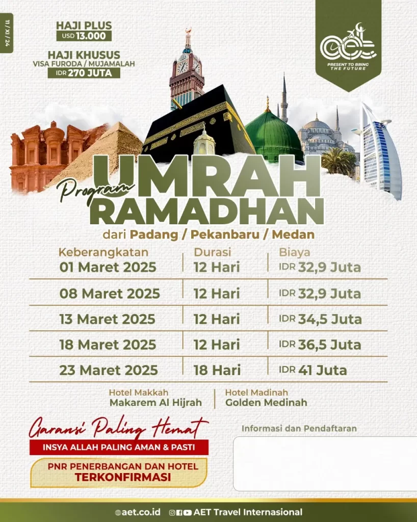 program umrah ramdhan 2025 AET Travel Internasional